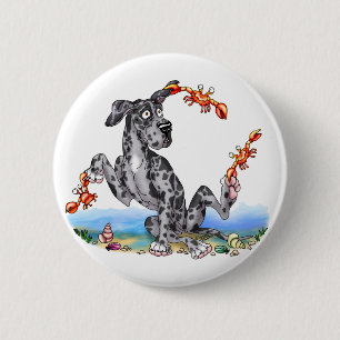 Badge Rond 5 Cm Great dane plutôt Merle désagréable UC