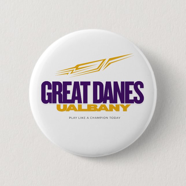 Badge Rond 5 Cm Great Danes UAlbany - College Baseball Spirit (Devant)