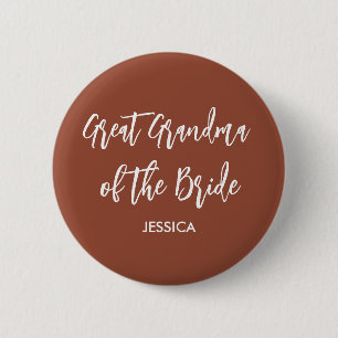 Badge Rond 5 Cm Great Grandma of the Bride Terracotta 