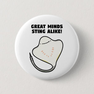 Badge Rond 5 Cm Great Minds se reposant comme animal de peluche bo