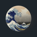 Badge Rond 5 Cm Great Wave Kanagawa Japanese Painting<br><div class="desc">Japanese Woodcut Wave -- Mount Fuji Wave by Hokusa A big wave is out in the ocean -- and you see Mount Fuji in the distant background -- the wave curls around the great Mt. Fuji. The giant wave is so intense that you might almost miss the boaters in the...</div>