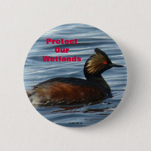 Badge Rond 5 Cm Grèbe à oreilles