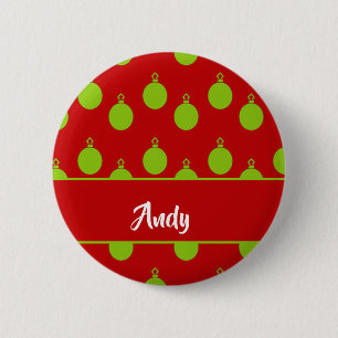 Badge Rond 5 Cm Green bauble silhouette