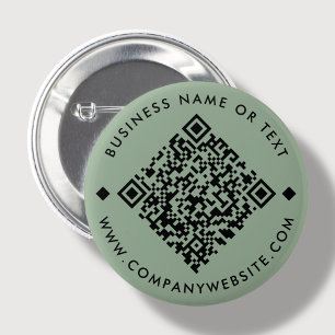 Badge Rond 5 Cm Green   Bouton Code QR professionnel personnalisé