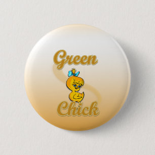 Badge Rond 5 Cm Green chick