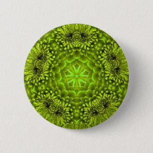 BADGE ROND 5 CM GREEN DAHLIA