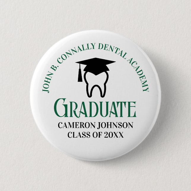 Badge Rond 5 Cm Green Dental Academy Diplôme sur mesure (Devant)
