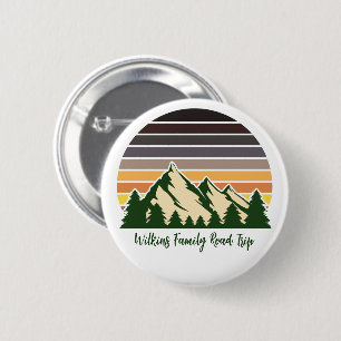 Badge Rond 5 Cm Green Forest Road Trip Cool Personnalisable