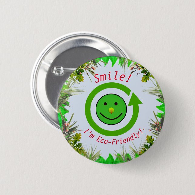 Badge Rond 5 Cm Green Fun - Éco-Friendly (Devant & derrière)