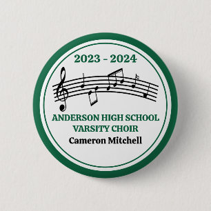Badge Rond 5 Cm Green High School Choir Keepsaké personnalisé