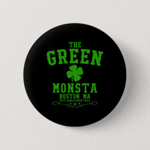Badge Rond 5 Cm Green Monsta Clic Jour de la Saint Patrick Boston