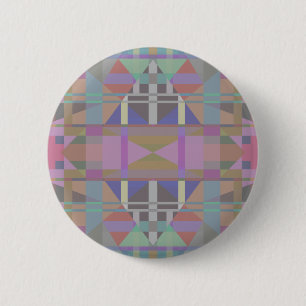 Badge Rond 5 Cm Green Purple Pink Geometric
