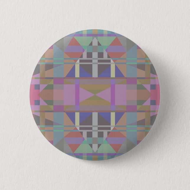 Badge Rond 5 Cm Green Purple Pink Geometric (Devant)