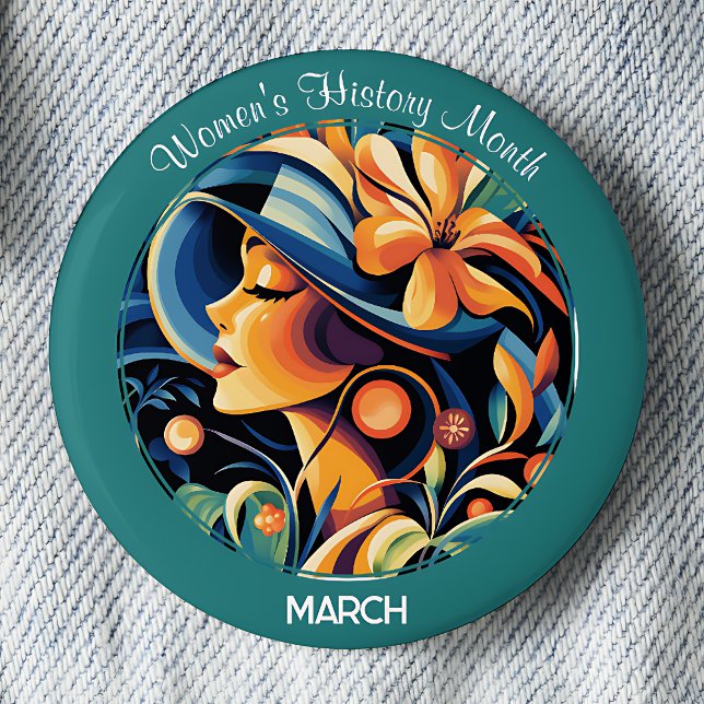 Badge Rond 5 Cm Green Women's History Month (Créateur téléchargé)