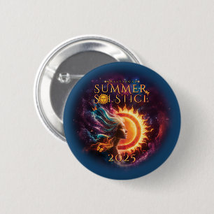 Badge Rond 5 Cm Greensboro Summer Solstice Festival 2025 Turquoise
