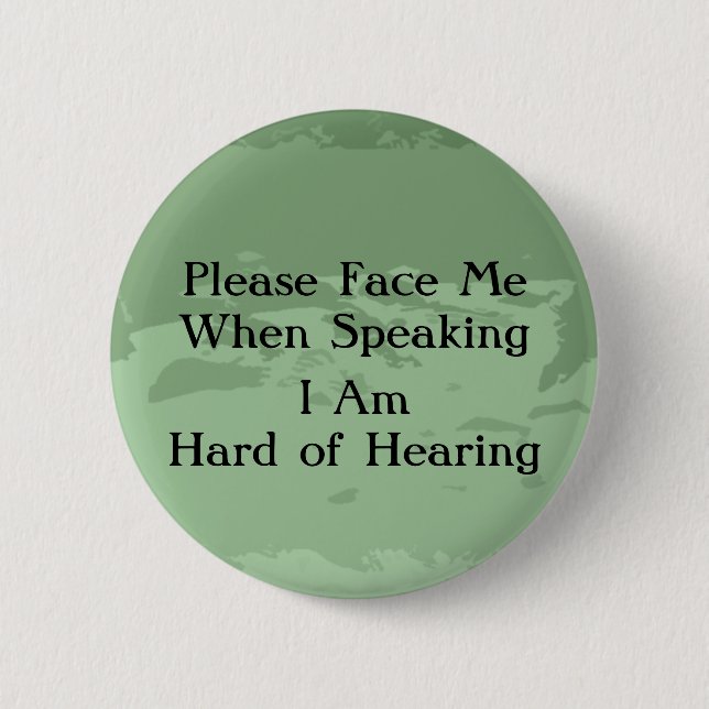 Badge Rond 5 Cm Greentone dur de bouton d'audition (Devant)