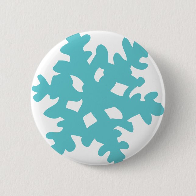 Badge Rond 5 Cm grêle à neige - flocon de neige (Devant)