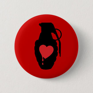 Badge Rond 5 Cm Grenade d'amour - l'amour est un champ de bataille