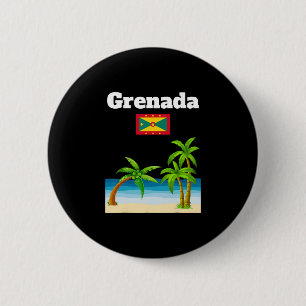 Badge Rond 5 Cm Grenade Voyage Souvenir Drapeau Grenadien Vacances