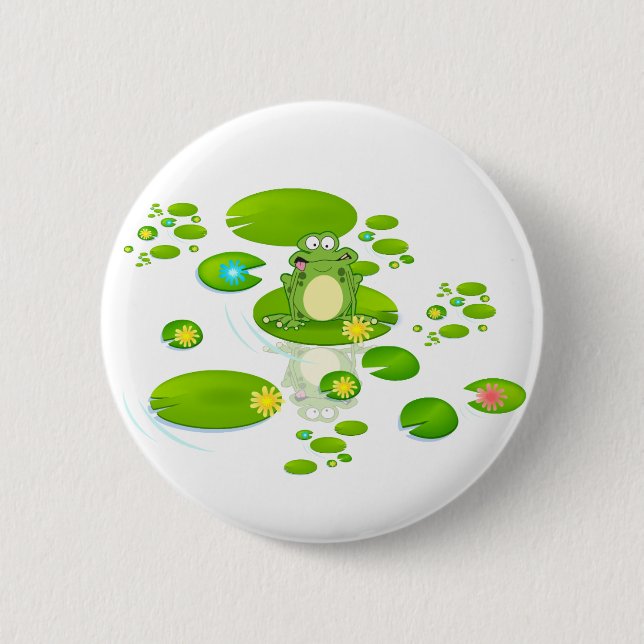 Badge Rond 5 Cm Grenouille (Devant)
