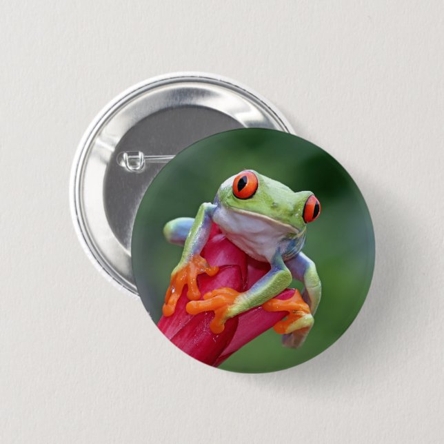 Badge Rond 5 Cm Grenouille (Devant & derrière)