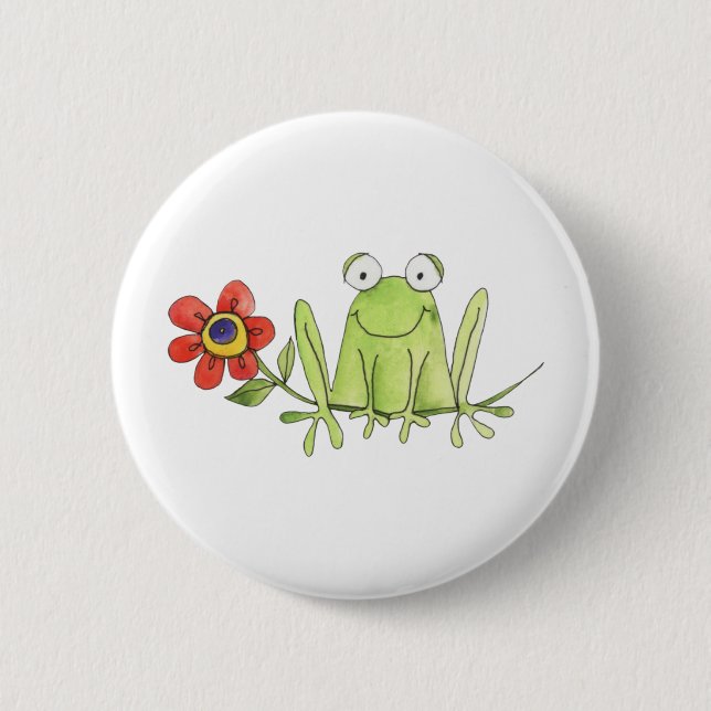 Badge Rond 5 Cm Grenouille (Devant)