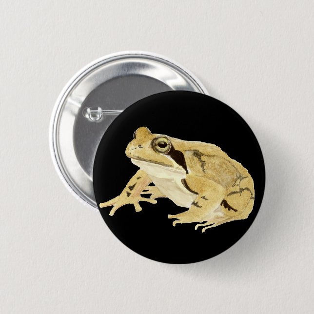 Badge Rond 5 Cm Grenouille à bois (Devant & derrière)