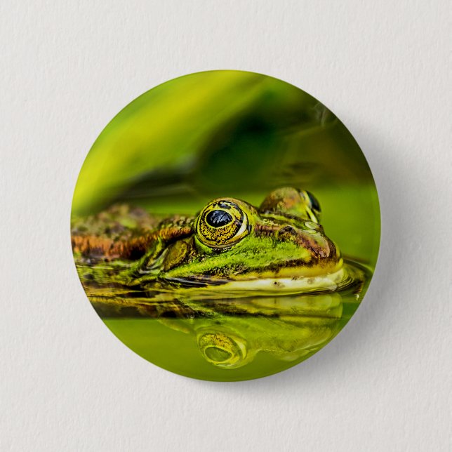 Badge Rond 5 Cm grenouille à eau (Devant)