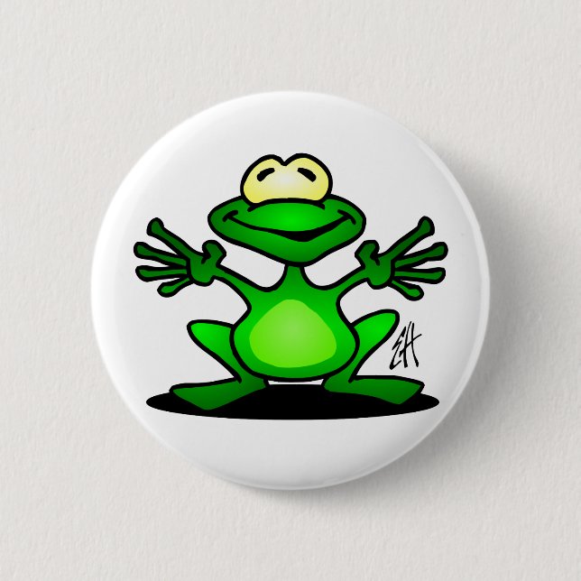 Badge Rond 5 Cm Grenouille amicale (Devant)