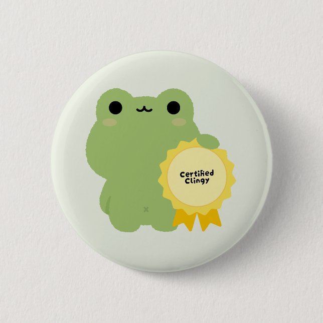 Badge Rond 5 Cm Grenouille Collante Certifiée (Devant)