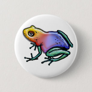 Badge Rond 5 Cm Grenouille de dard de poison d'arc-en-ciel