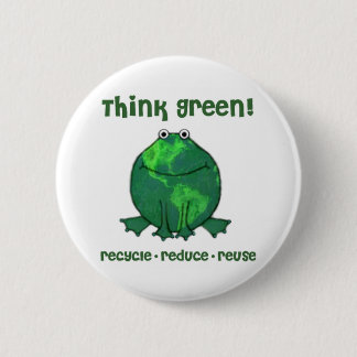 Badge Rond 5 Cm Grenouille de l'environnement de jour de la terre