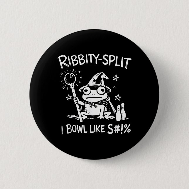 Badge Rond 5 Cm Grenouille de magicien sarcastique Ribbity Split I (Devant)