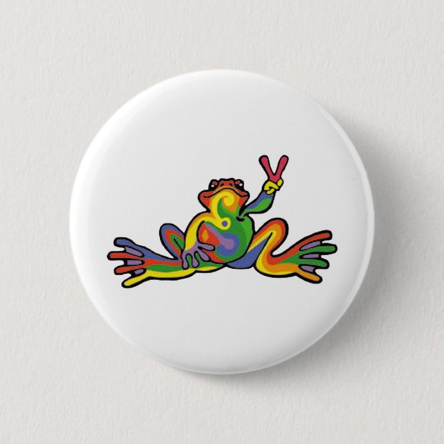 Badge Rond 5 Cm Grenouille de paix (Devant)
