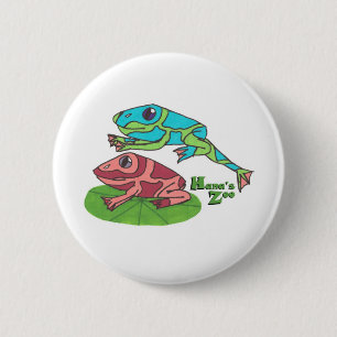 Badge Rond 5 Cm Grenouille de saut