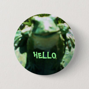 Badge Rond 5 Cm GRENOUILLE de SOURIRE, BONJOUR bouton