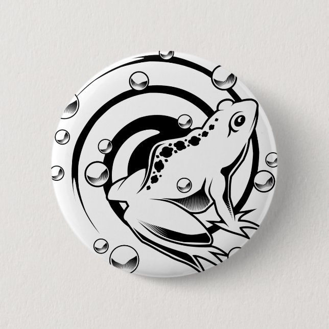 Badge Rond 5 Cm Grenouille de tatouage (Devant)