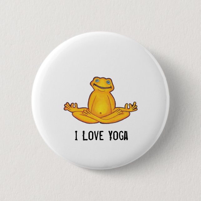 Badge Rond 5 Cm Grenouille de yoga - yoga d'amour d'I, moments de (Devant)