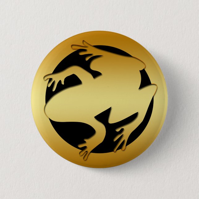BADGE ROND 5 CM GRENOUILLE D'OR (Devant)