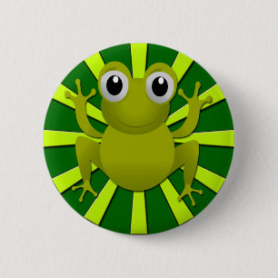 BADGE ROND 5 CM GRENOUILLE DRÔLE