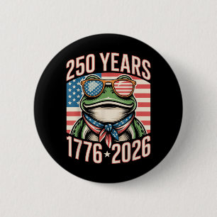 Badge Rond 5 Cm Grenouille du 250e anniversaire 1776 2026 250 ans 