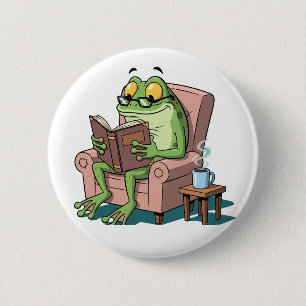 Badge Rond 5 Cm Grenouille et éducation