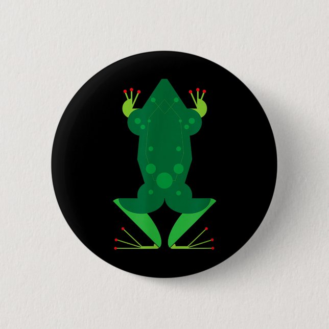 Badge Rond 5 Cm Grenouille géométrique Graphique animal minimalist (Devant)