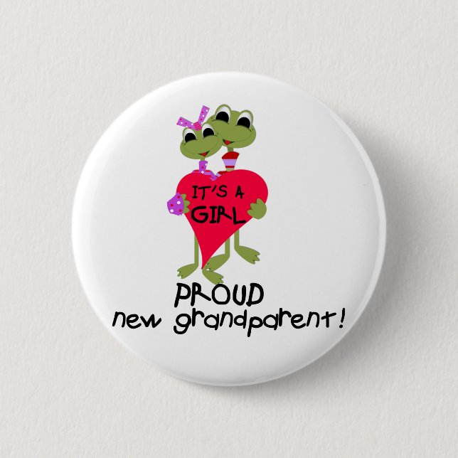 Badge Rond 5 Cm Grenouille grand-parent de chemises et cadeaux pou (Devant)