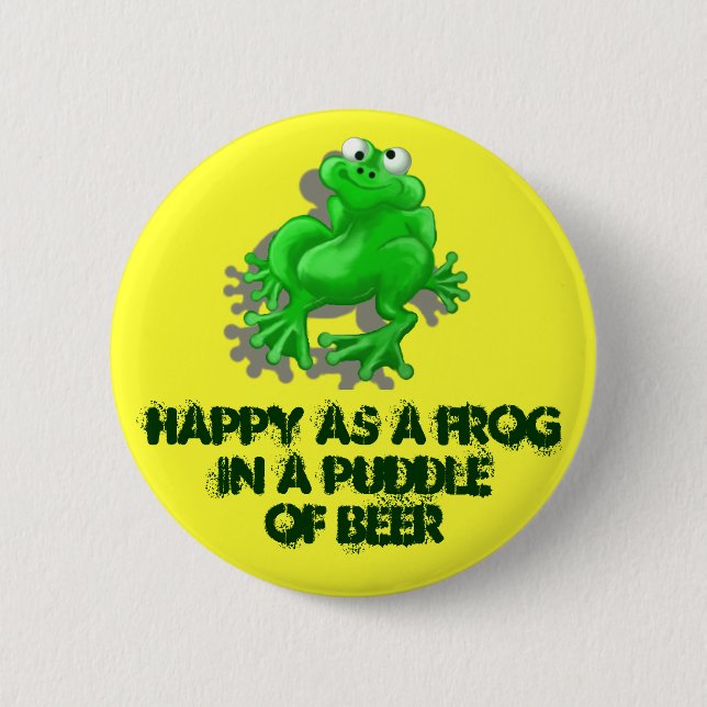 Badge Rond 5 Cm grenouille heureuse (Devant)