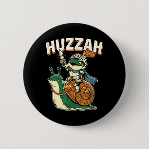 Badge Rond 5 Cm Grenouille Huzzah Mème Drôle Chevalier Médiéval Ép