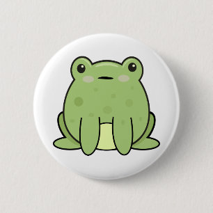 Badge Rond 5 Cm Grenouille Kawaii, crapaud