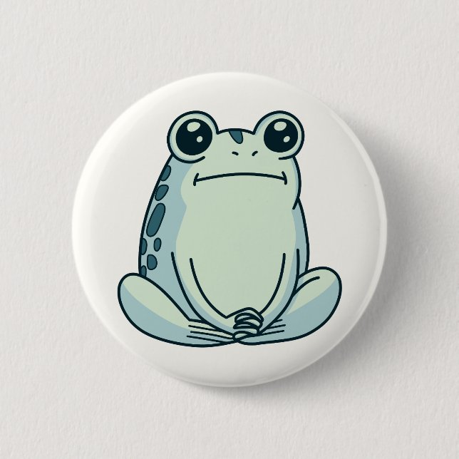 Badge Rond 5 Cm Grenouille méditative zen et impassible (Devant)