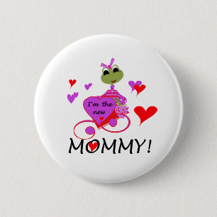 Badge Rond 5 Cm Grenouille Nouvelle maman