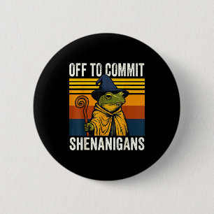 Badge Rond 5 Cm Grenouille partie pour faire des bêtises